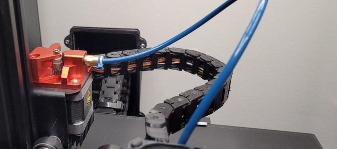 Ender 3 V2 cable chain extruder mount with holder