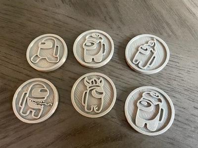 Among Us tokens/ play pieces