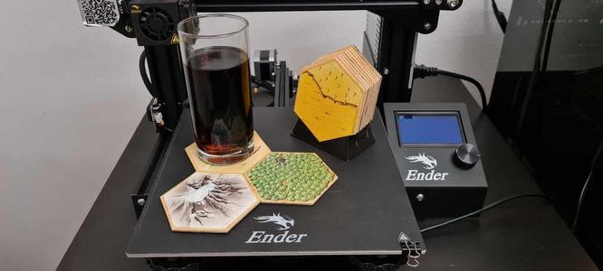Catan tile coaster holder