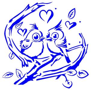 Love Birds stencil