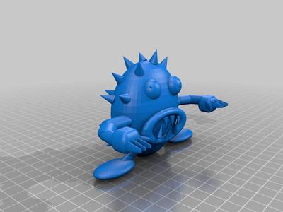 Funny little monster with spikes