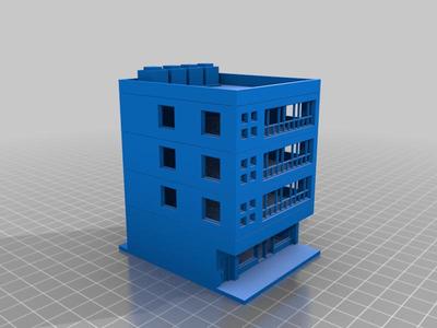 n scale 4 floor building