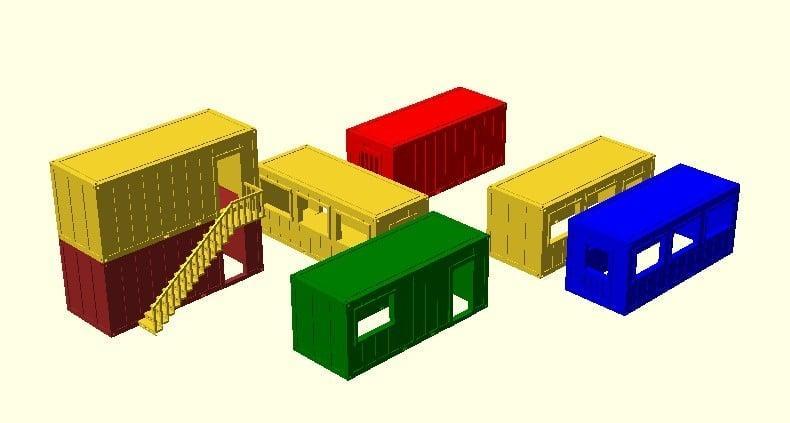 Office containers HO additional models  -  bureau