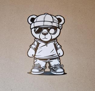 Wall Art: Cool Teddybear with Sunglasses and Cap