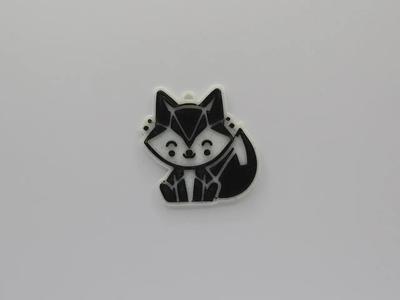 Cute Geometric Fox Keychain   