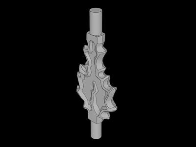Lego Compatible (35032b.dat) Power Burst Bolt  5L with Bar at Both Ends   