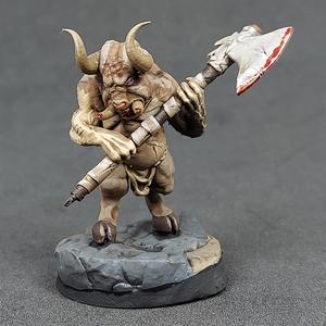 Minotaur B - Male Battle Axe - PRE-SUPPORTED