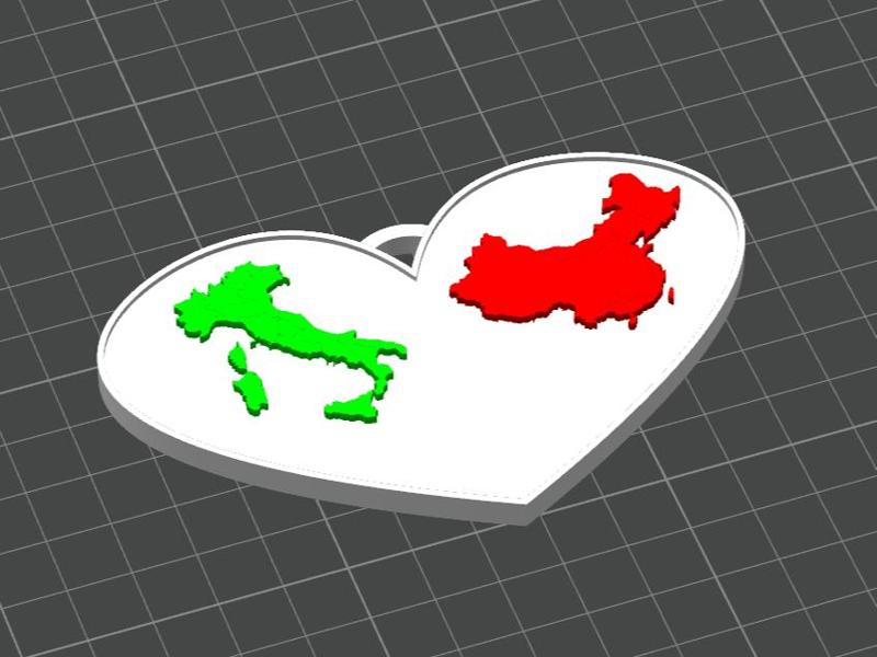 Italy-China Heart - Customizable