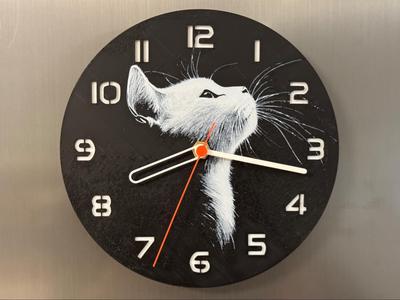 wall / desk clock White Cat