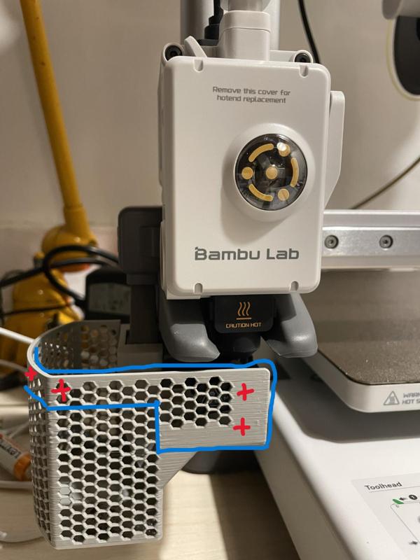 Bambu A1+Mini Poop Basket+ holder slide joint