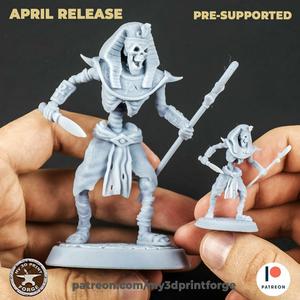 Pharaoh skeleton 32mm and 75mm pre-supported