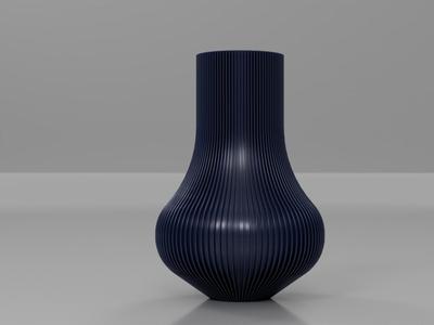 Tall or Short Vase with Vertical Ribbing
