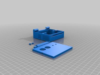 triple base wemos d1 mini case - hinged - cover button - magnet