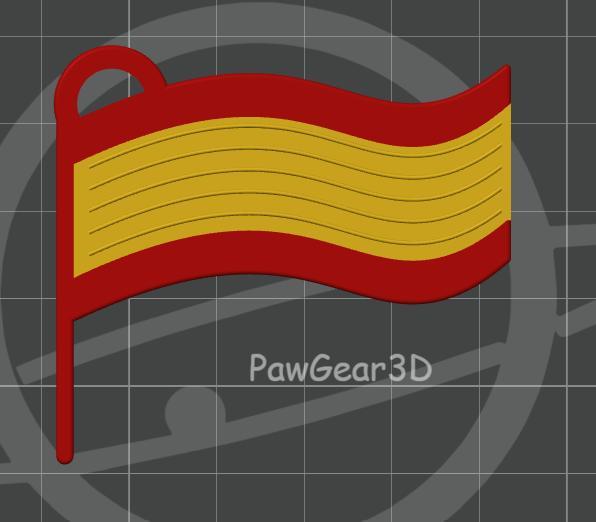 Spanish Flag Key Ring