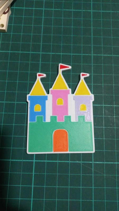 multicolor princess castle keychain / magnet