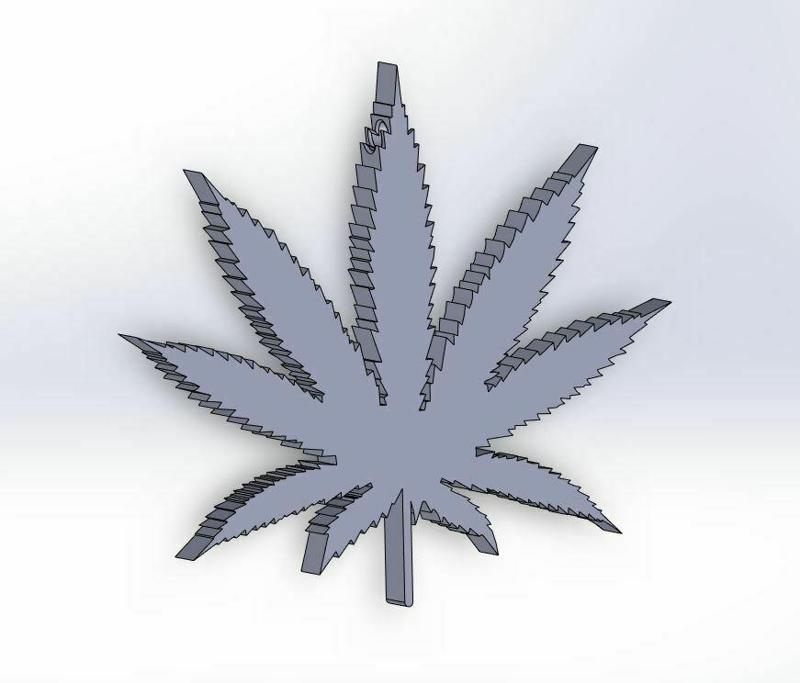 Hemp leaf keychain