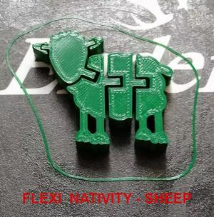 TWO FLEXI MODELS - Sheep and Cow - Nativity Collection - Belen