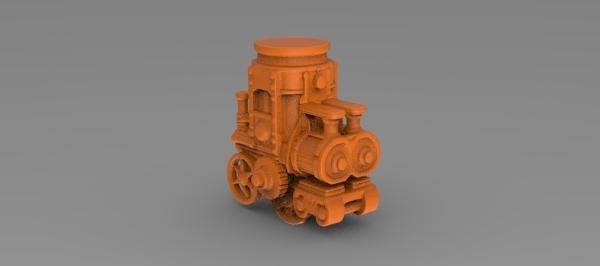 Mini Steampunk Locomotive – Stylized Train 3D Model