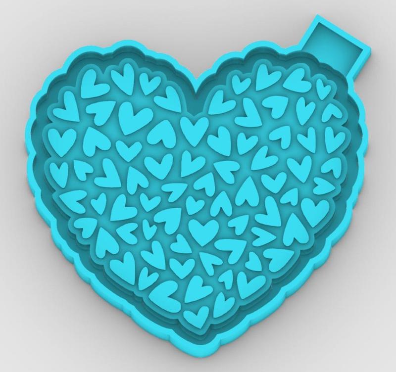 heart of hearts - freshie mold - STL for silicone mold