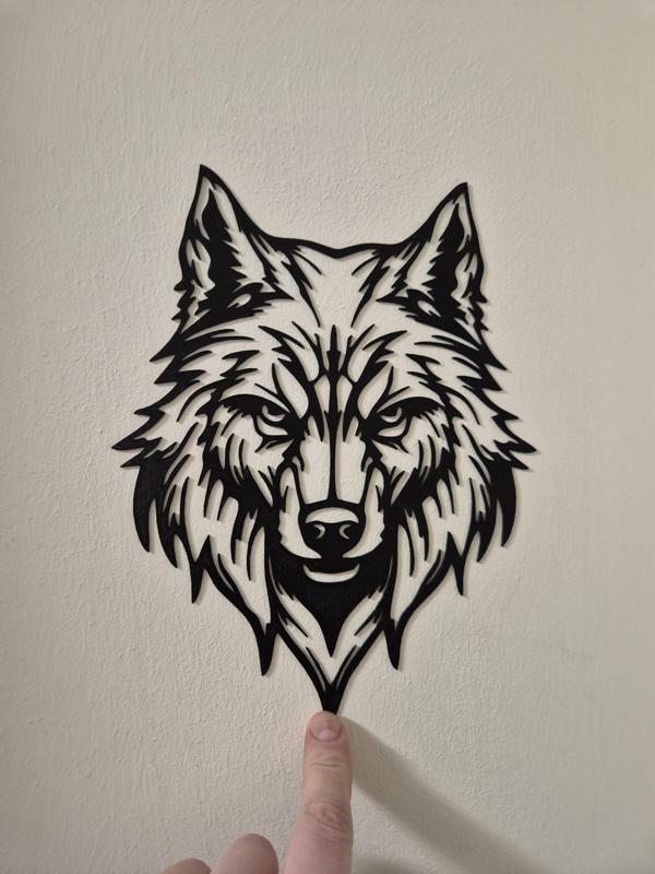 Fierce Wolf Face Line Art
