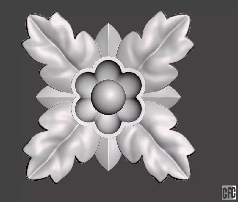 Flower relief for cnc and 3d printing FLCFC0G