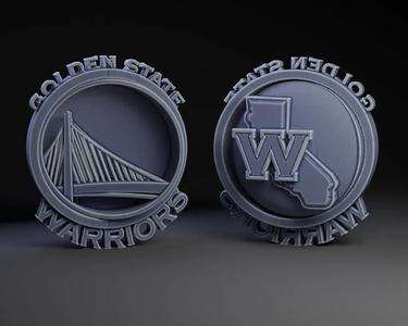 Golden State Warriors 3D Basketball Logo