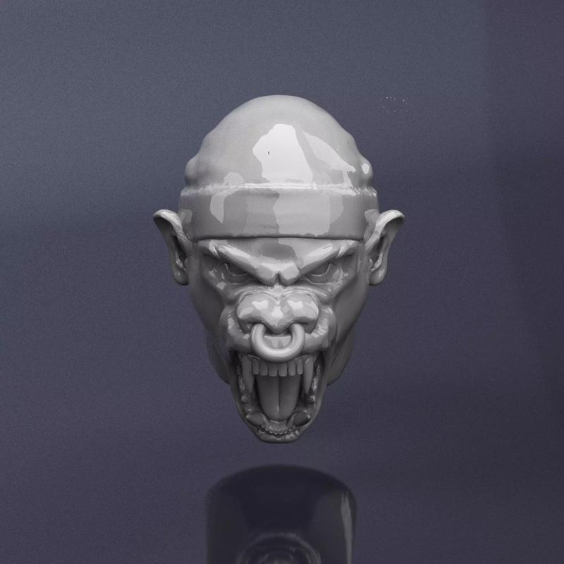 S00068 Angry monkey head 3dp