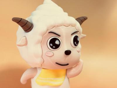 Lazy Goat Figurine Multi-color Print 3D Model Pleasant Goat and Big Big Wolf Trendy Figurine