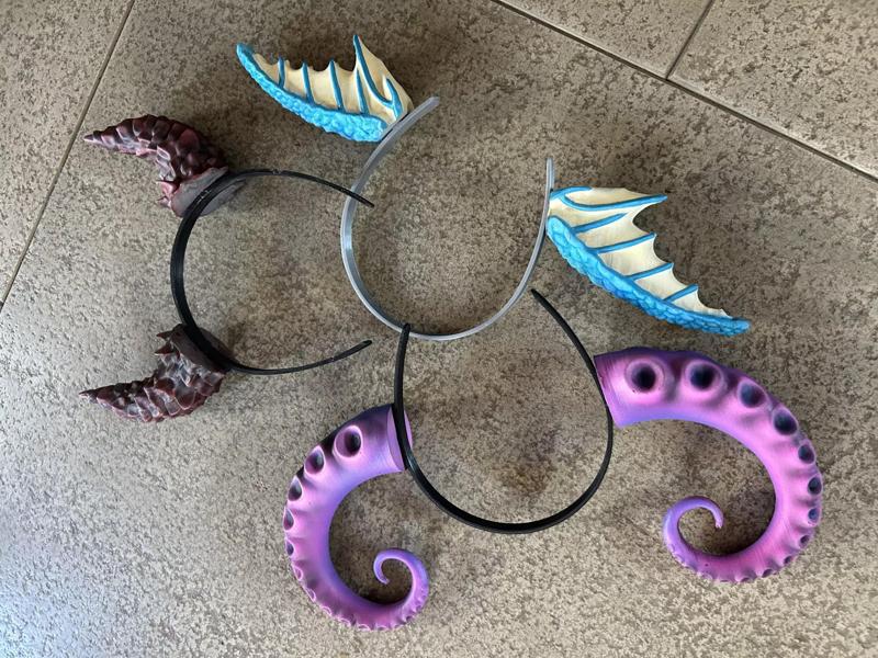 Headband Set Tentacles Mermaid and Demon Horns