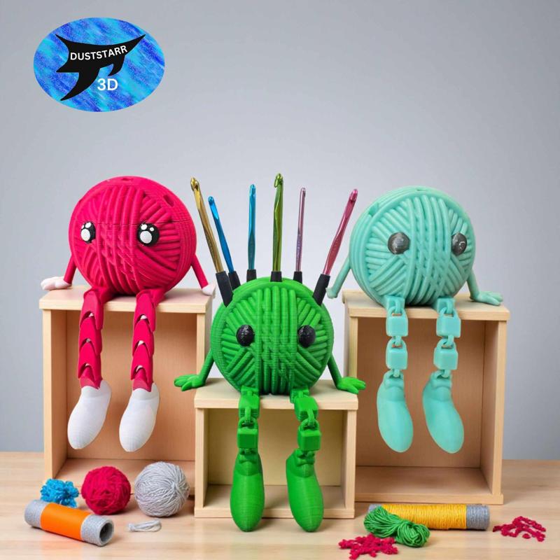 Commercial Cute Yarn Ball with Legs, Pen holder, Crochet hook holder, Knitting needle holder