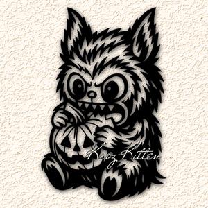 Halloween Labubu Pumpkin Monster Wall Art Home Decor