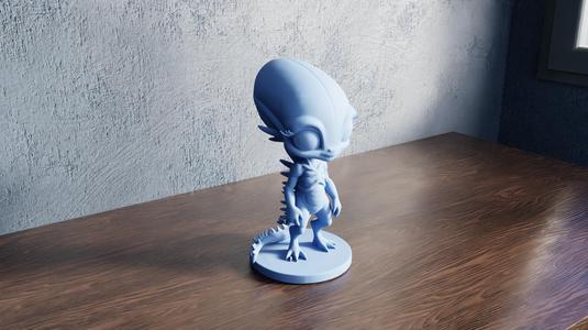 Blue Alien Chibi – Stylized Extra-Terrestrial