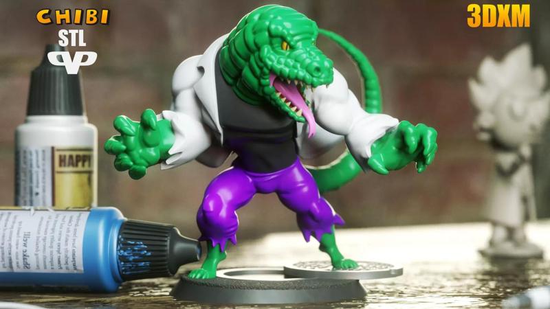 Marvel United Lizard Chibi STL for 3D Printing ChibiSTL