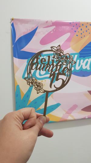 HAPPY 15TH BIRTHDAY TOPPER CAKE