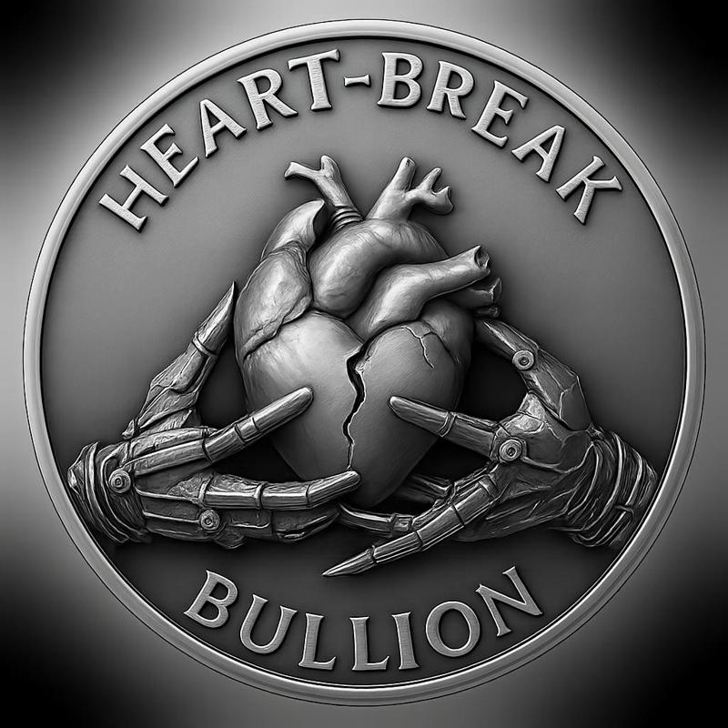 HEART-BREAK BULLION COIN TOKEN WALL ART