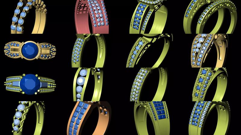 78 Women Wedding Engagement Ring 3dm stl 3D Model Collection