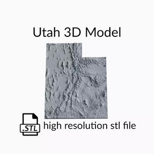 USA State of Utah Topographic Map - 3D Terrain Topography