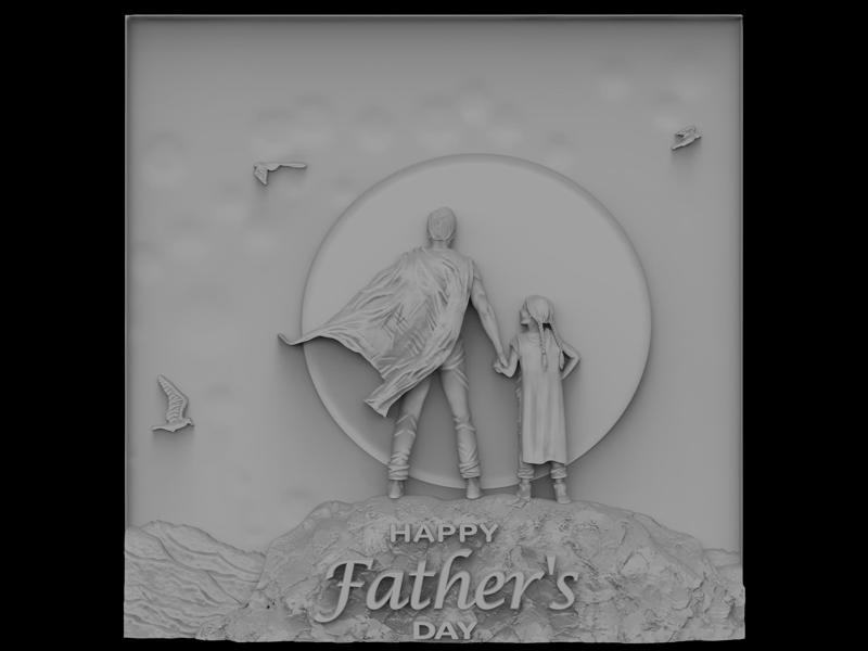 3D Model STL File for CNC Router/Laser & 3D Printer Father's Day