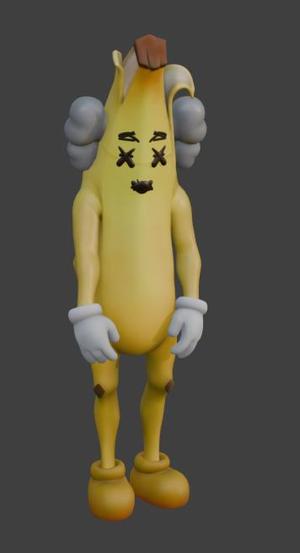 KAWS BANANIN (Fortnite) - X-Eyed Banana Bird | 3D Printable STL | Limited-Time Collab Figure