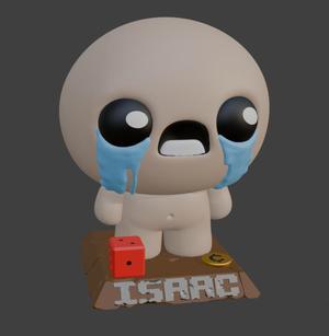 The Binding of Isaac - Complete 3D Print Set (Isaac, D6 Dice, Coin & Base)