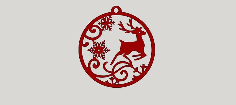 Deer with snowflakes