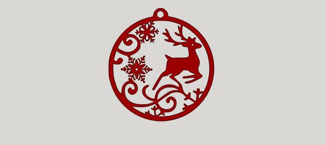 Deer with snowflakes