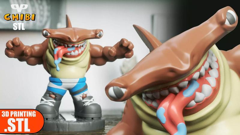 Street Sharks Jab Chibi STL for 3D Printing ChibiSTL 3DXM