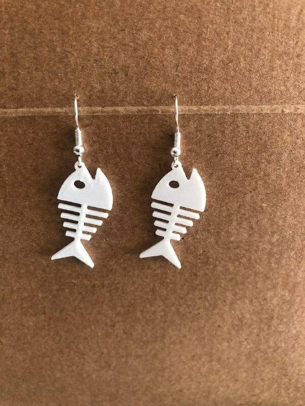 Earring skull fish
