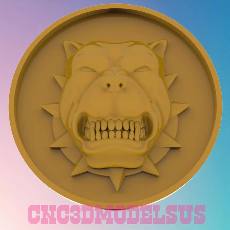 Bulldog Head 3D MODEL STL FILE FOR CNC ROUTER LASER