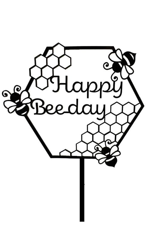 Cake Topper Adorno Torta - Bee Happy Birthday