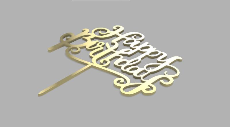 Happy Birthday topper cake V1/Feliz Cumpleaños topper pastel V1