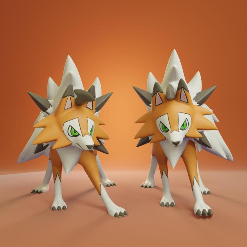 Pokemon - Lycanroc Dusk with 2 poses