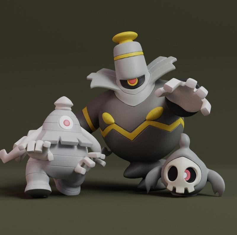 Pokemon - Duskull, Dusclops and Dusknoir with 2 poses