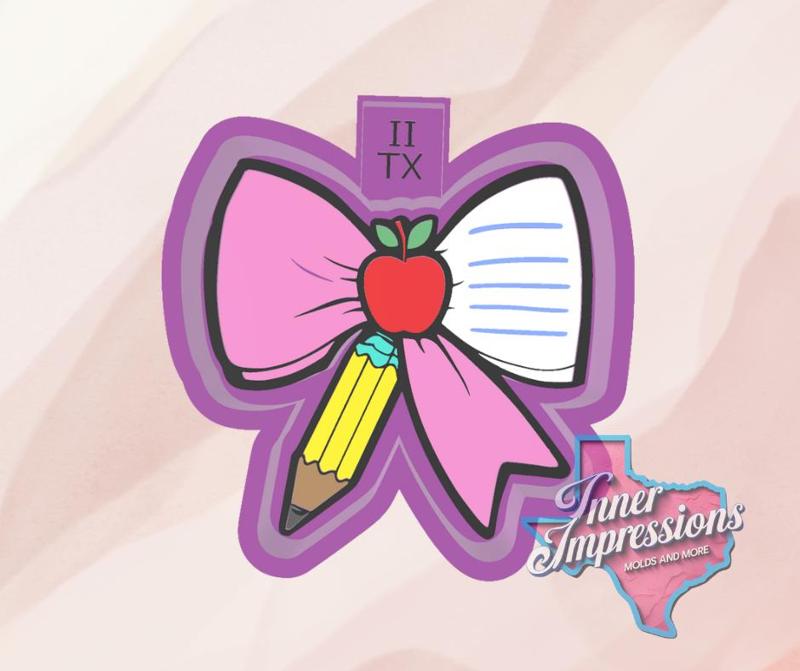 Apple Teacher Supply Bow